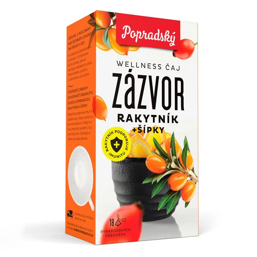 čaj popradský welness Zázvor, rakytník a šípky 18ks