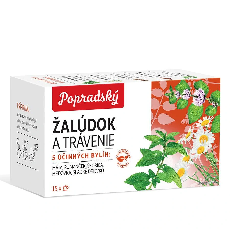 čaj popradský bylinný Žaludek a trávení 15 sáčků