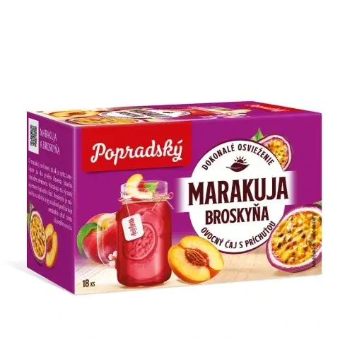 Popradský čaj Marakuja a broskev 18 sáčků